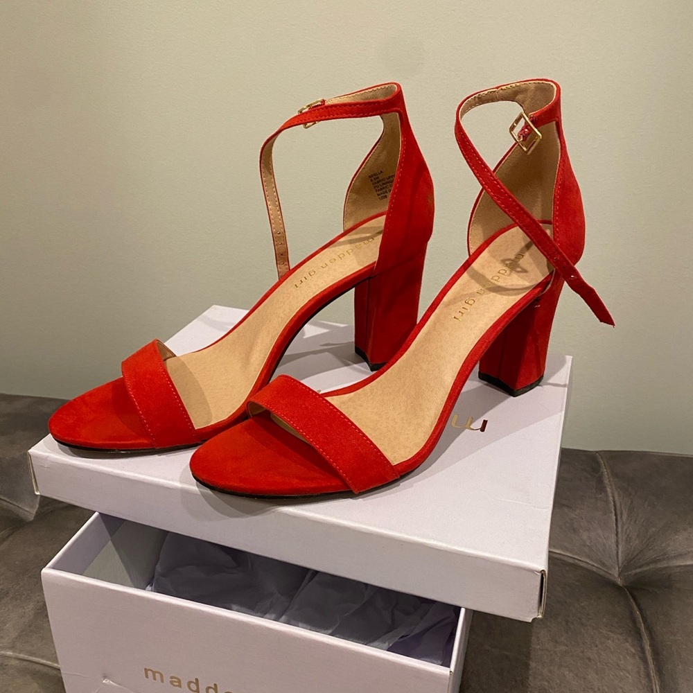 Red Madden girl heels
